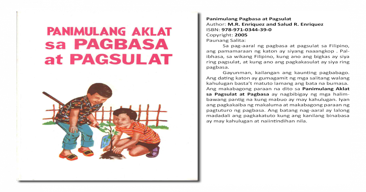 Panimulang Pagbasa at Pagsulat M.R. Enriquez and Salud R pag-aaral